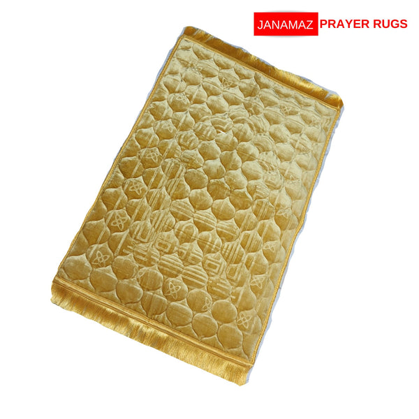 Golden Mahrab Foam Print Embossed Prayer Mat