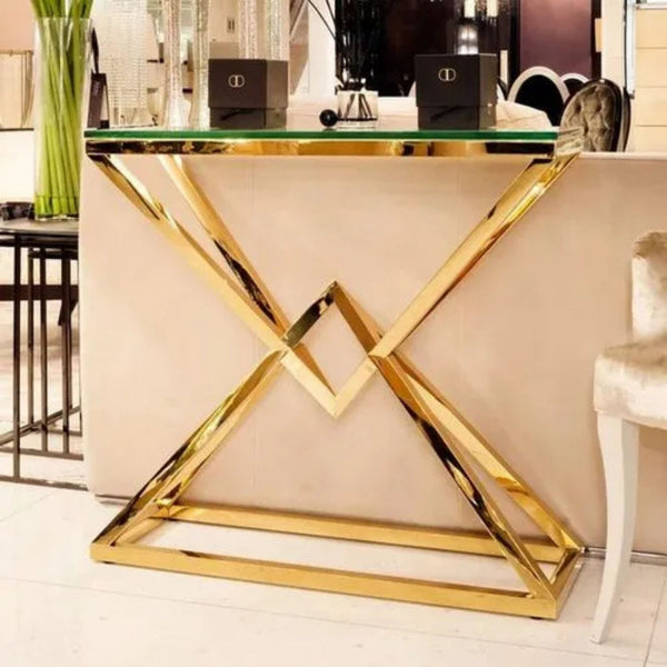 Modern Diamond Shape Console Table For Entryway Living Room