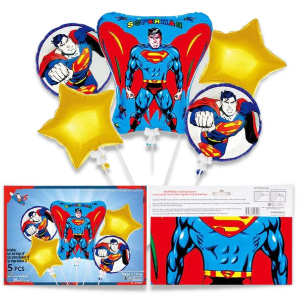 5 in 1 Superman Theme Party Balloons