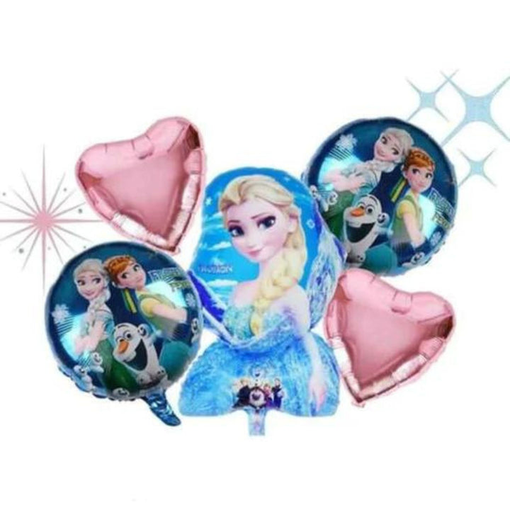 Five pieces of Frozen Theme party Foil Balloons 