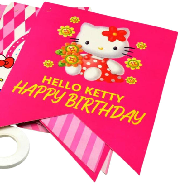 Hello Kitty Happy Birthday Banner For Girls Party