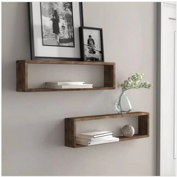 DIY Floating Long Box Two Piece Wall Shelf Set