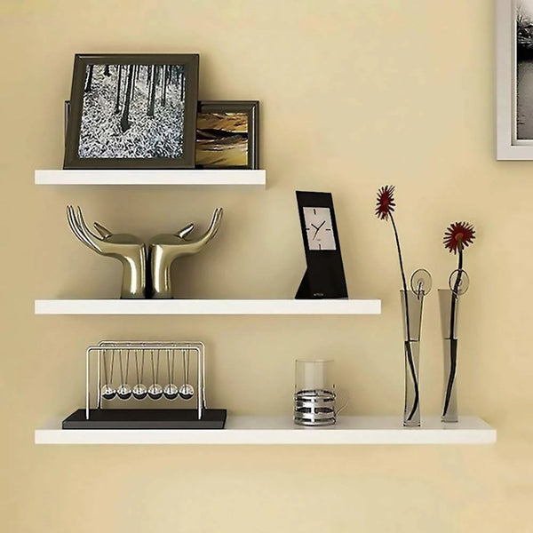 DIY Floating Wall Shelf Set Three Piece White