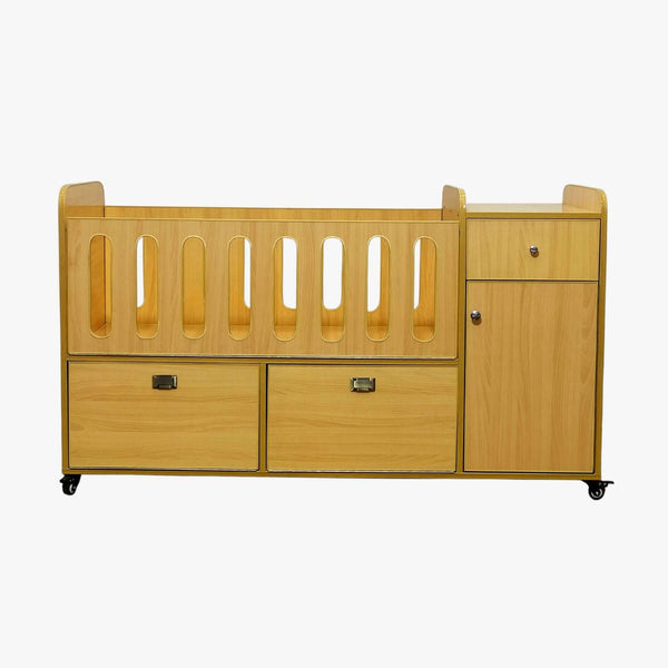 Light Wood Newborn Baby Cot With Chester