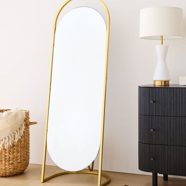 Modern Elipse Metal Standing Full Length Mirror