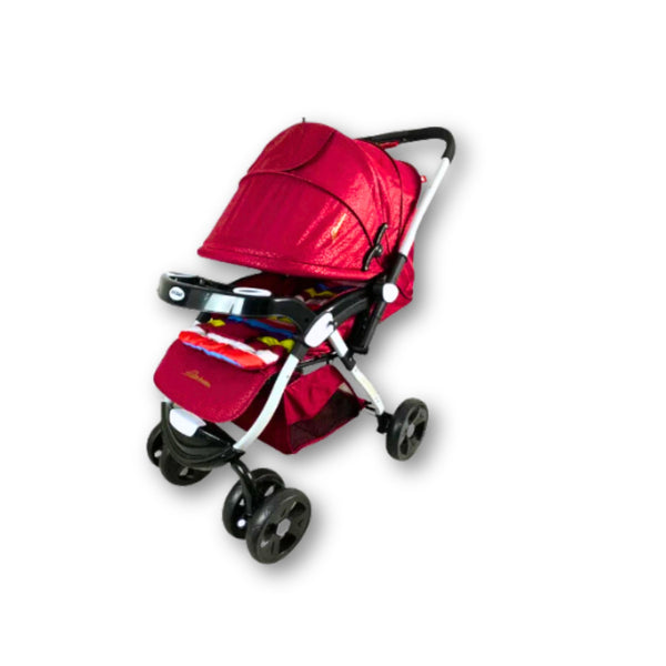 Red Newborn Baby Stroller With Food Tray