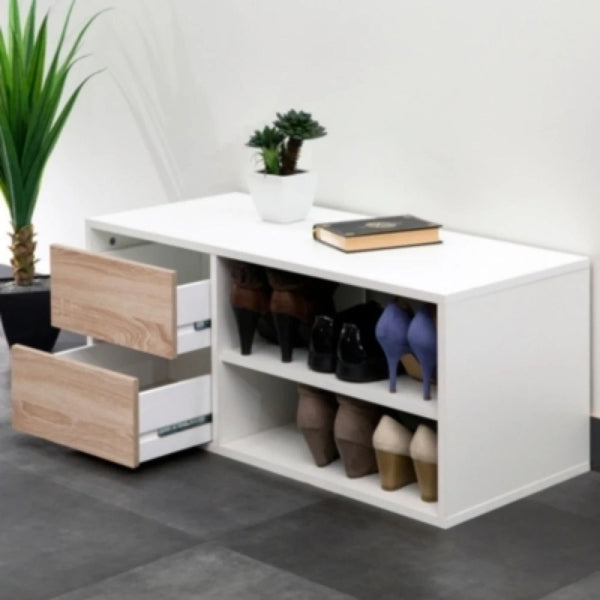 Two Drawer Two Shelf Shoe Rack