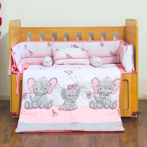 Elephant Set Of 5 Baby Bedding Set For Cot