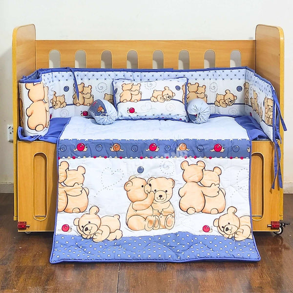 Cute Bear Set Of 5 Baby Bedding Set For Cot