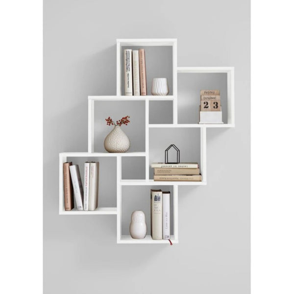 Cubed Floating Wall Hanging Shelf White