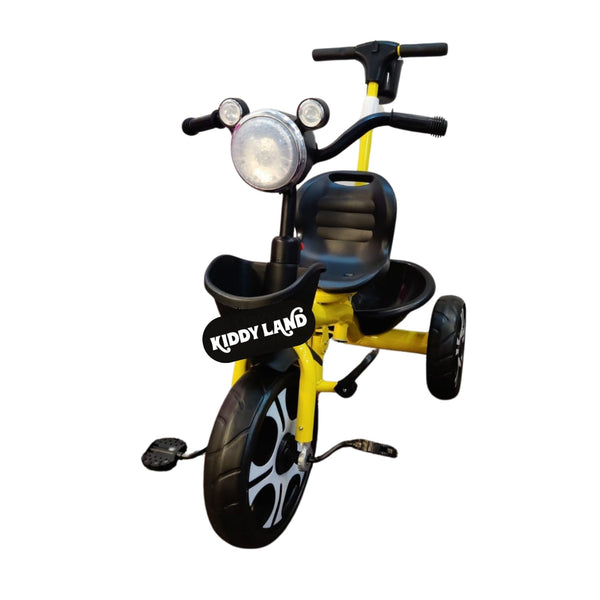 Yellow And Black Beautiful Design Kids Tricycle With Push Handle