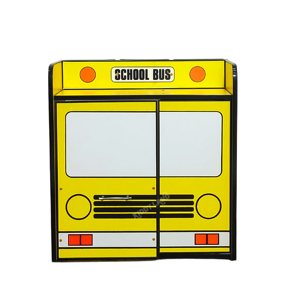 School Bus Study Table-Yellow With Small Cabinet