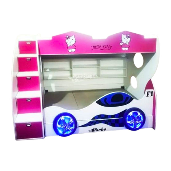 Kitty And Cars Design Bunk Bed