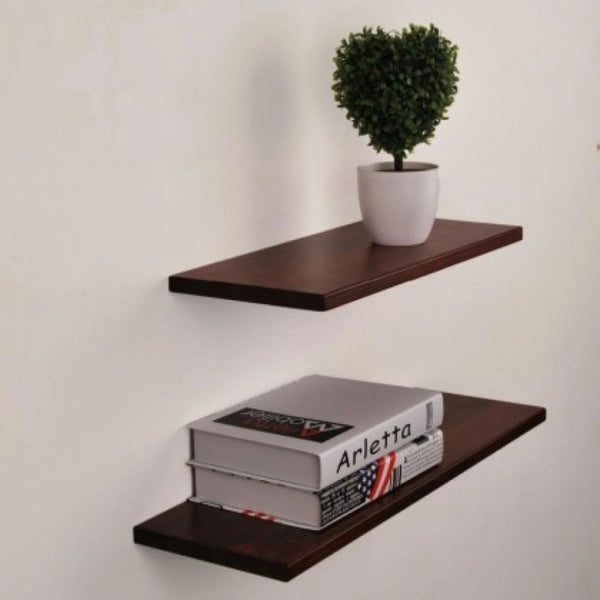 Floating Wall Hanging Shelves Chocolate Brown (Set of 2)