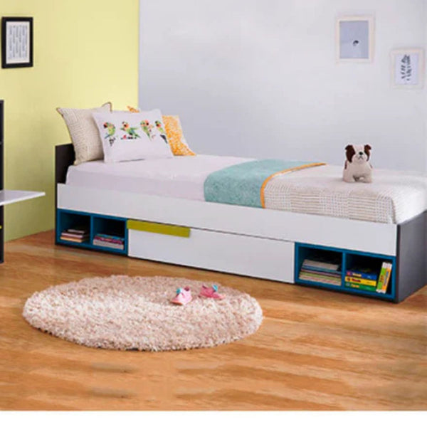 Blue & White Bed With Storage