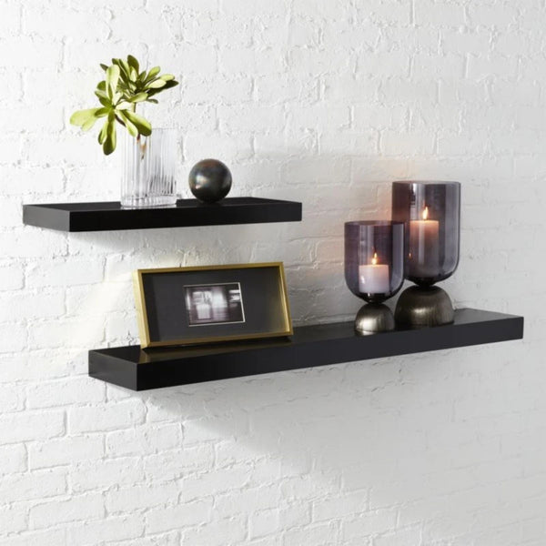 Floating Wall Shelves – Black 2 Piece set