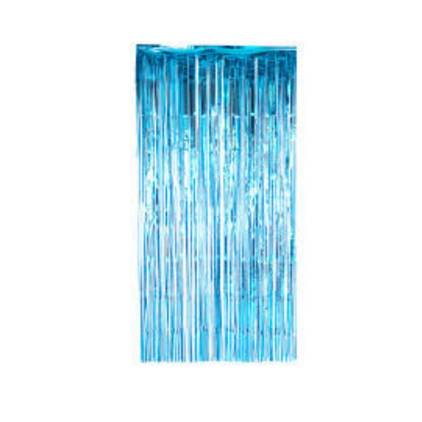 Foil Fringe Curtains Ice Blue