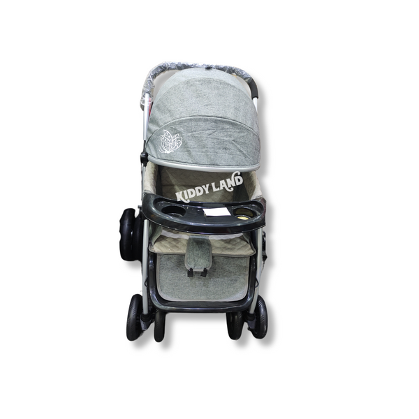 Newborn Baby Stroller With Food Tray Gray