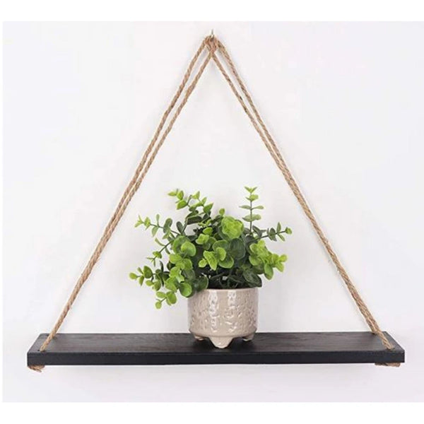NATURAL DIY Tough Rope Hanging Shelf Black