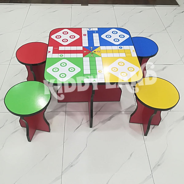 Ludo Table With 4 Stools