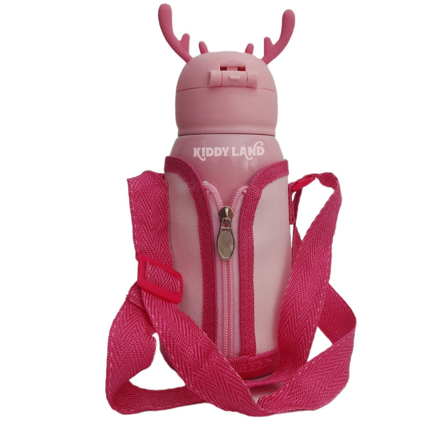 Cute Baby 2 In 1 Cartoon Deer Antler Water Bottle