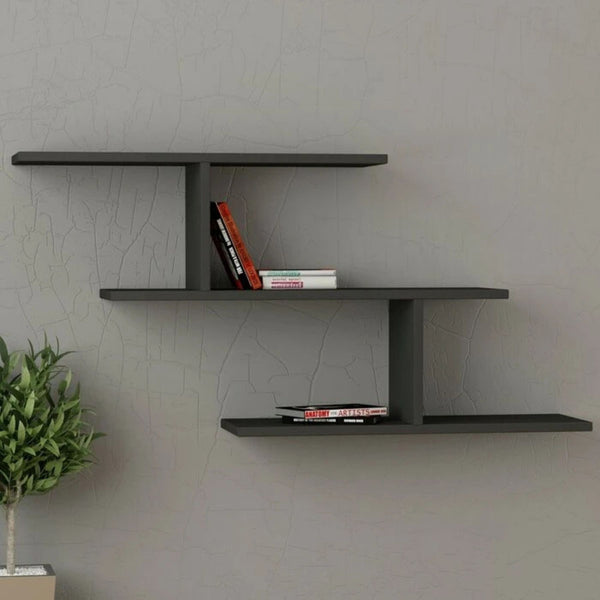 Ascending Style Floating Wall Hanging Shelf Black