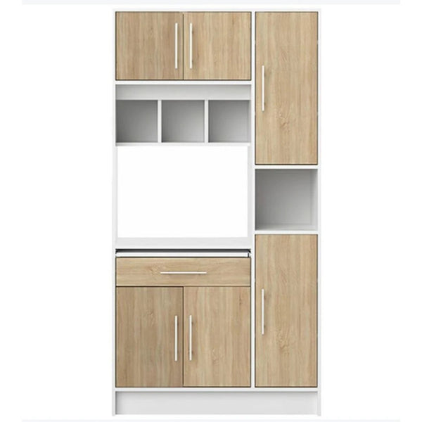 White & Oak Kitchen Storage & Display Cabinet