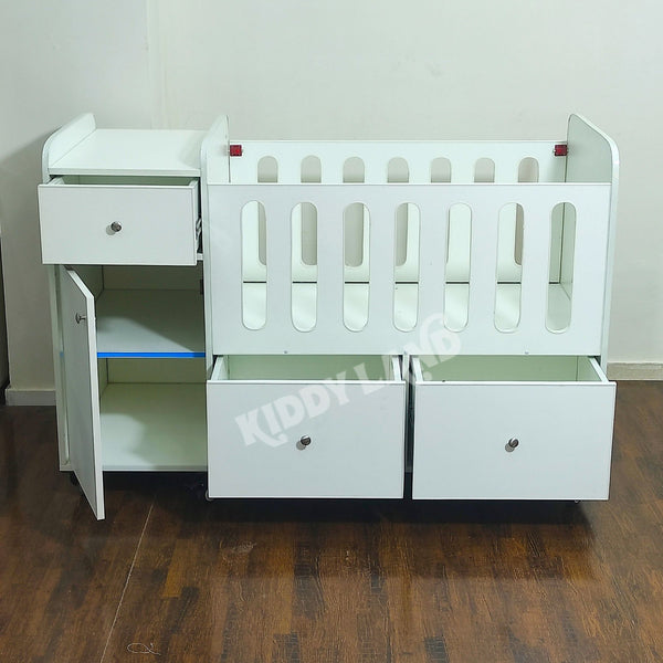 white baby cot