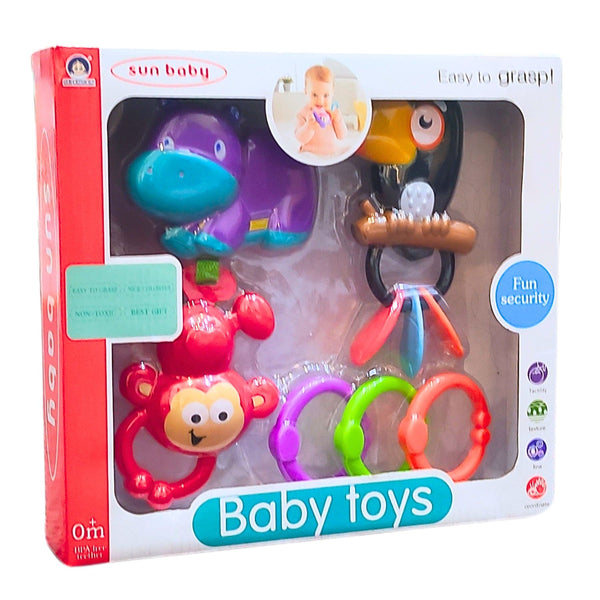 Cute Animals Shape Baby Rattle Toy Set