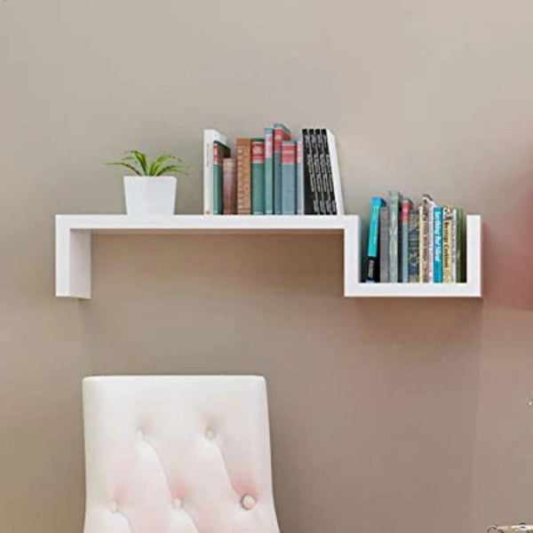 S-Shaped Wall Hanging Mounted Shelf White