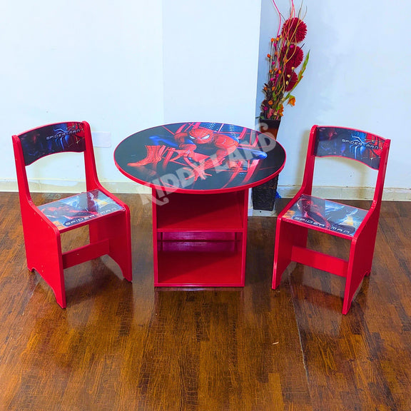 Beautiful Red Spiderman Round Study Table For Kids