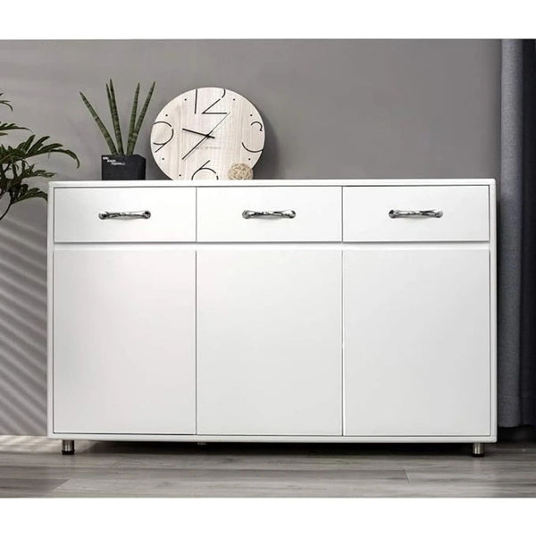 White Three Door Storage Cabinet