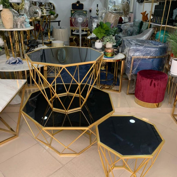 Modern octagonal Set Of 3 Diamond Shape Coffee Tables Best For Living Room