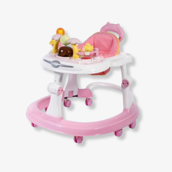 Pink & White Girls Musical Baby Walker