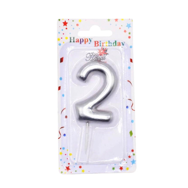 Birthday Event Silver Metallic Candle