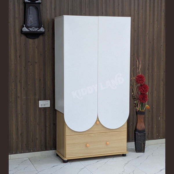 Dual Tone Wardrobe ( White & Light Wood )