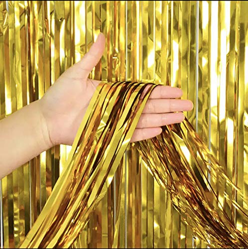 Foil Fringe Curtains Golden