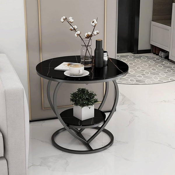 Luxury Heart Shape Design Coffee Table With Two Tiered Best For Sofa Side
