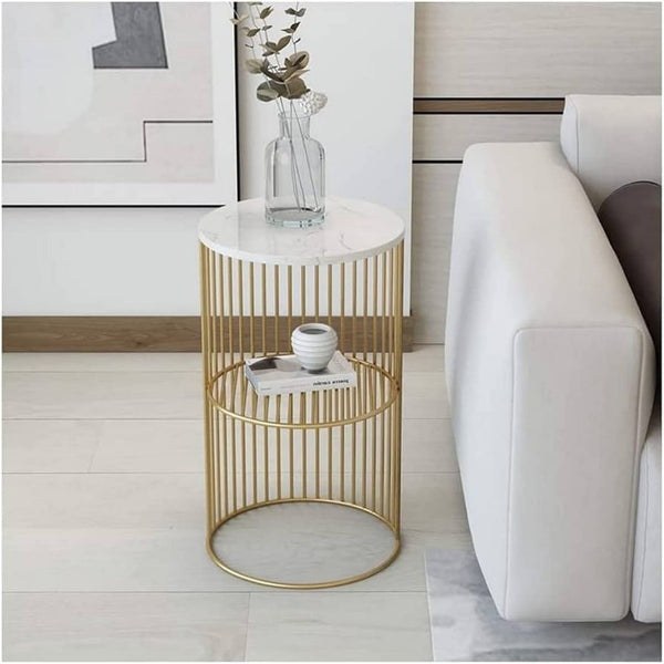 Modern Design Round 2 Tier Metal Frame Coffee Table