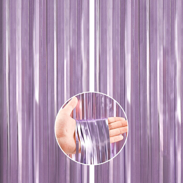 Foil Fringe Curtains Light Purpel