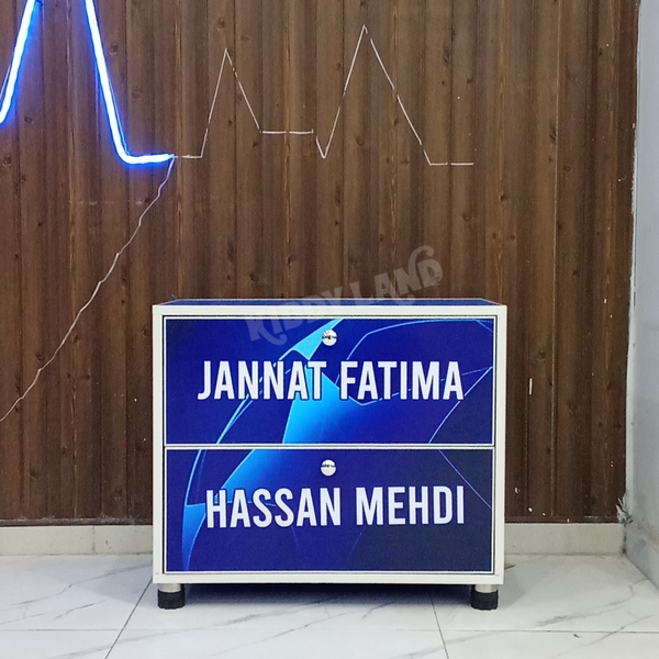 Ronaldo Theme Double Drawer Side Table