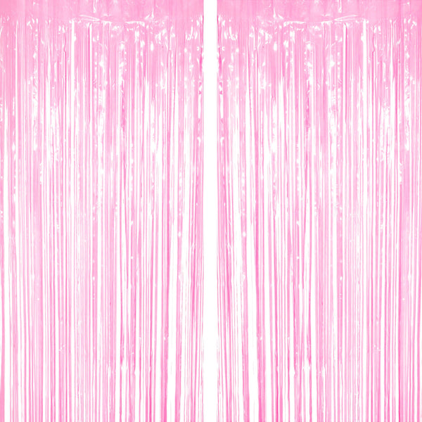 Foil Fringe Curtains Light Pink