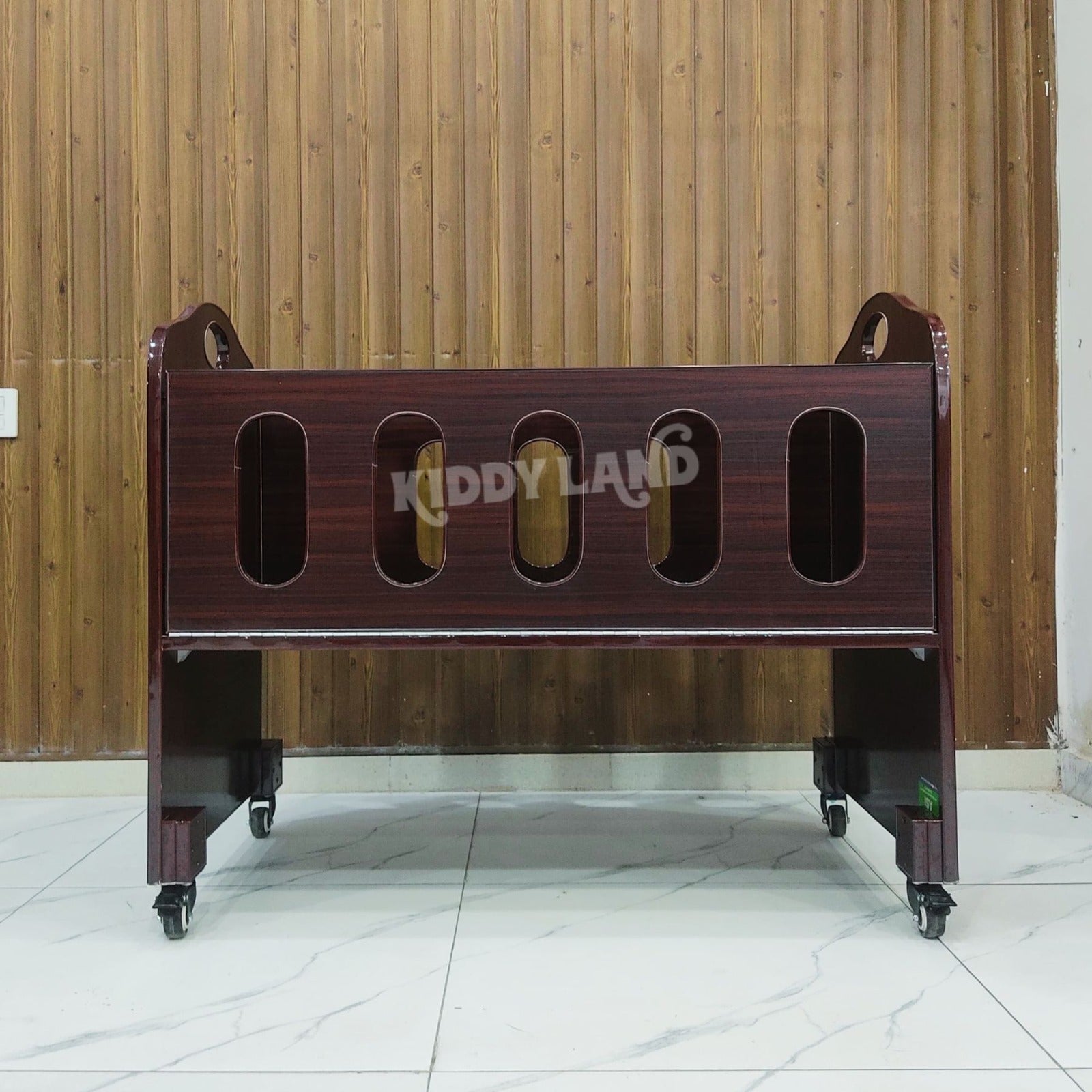 Openable Cots Brown Front Opening Wooden Baby Cot