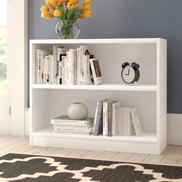 Classic Two Compartment Bookcase White