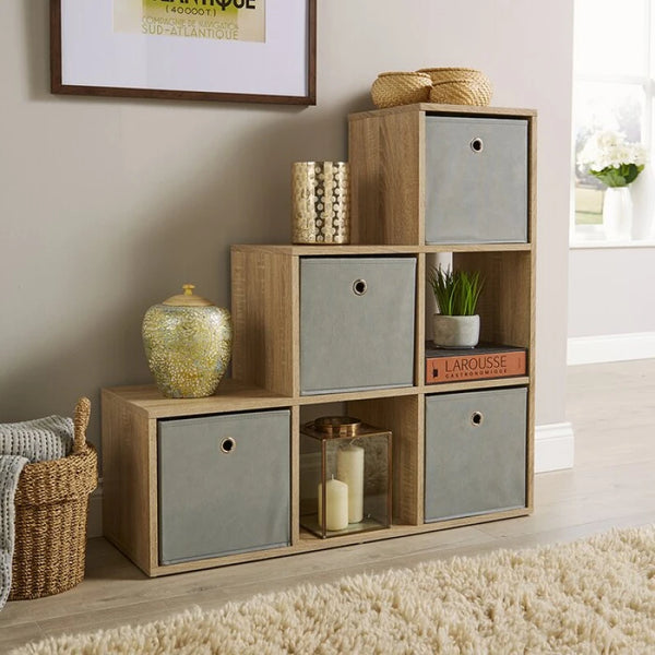 Ascending Bookcase with Cube Compartments