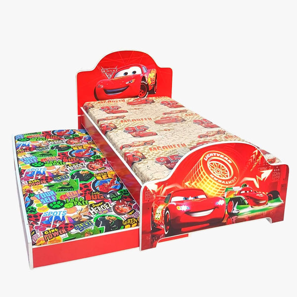 Beautiful Red Colour Cars Double Bed for Boys which can be converted into single bed.