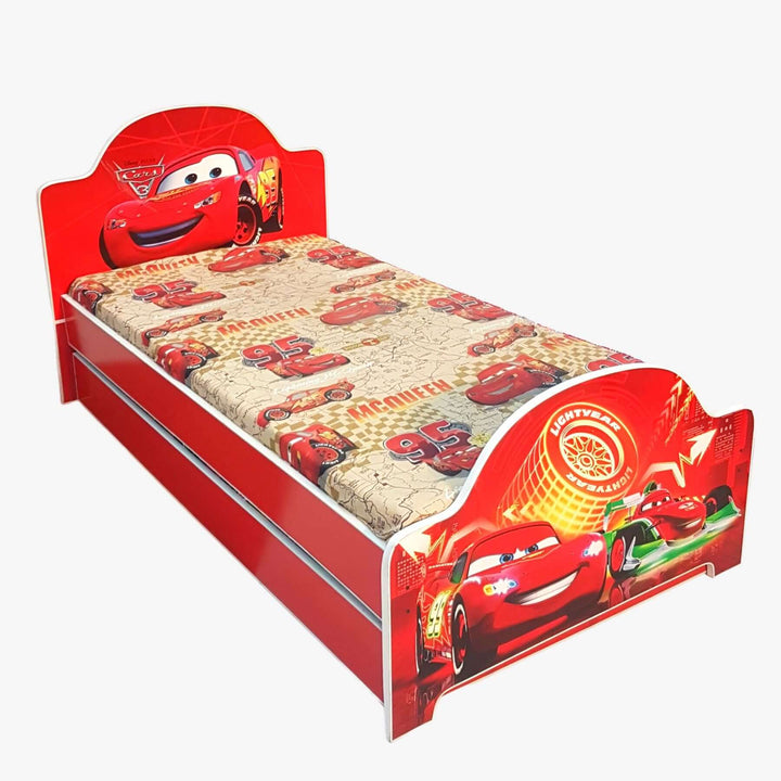 Beautiful Red Colour Cars Double Bed for Boys which can be converted into single bed.