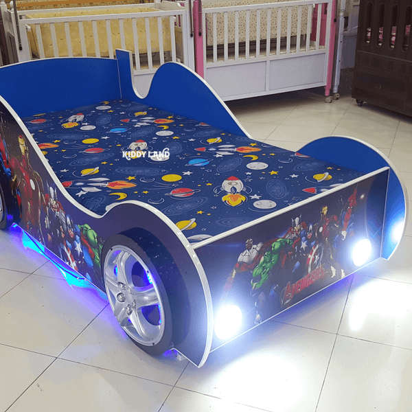 Avengers Blue Car Bed For Boys