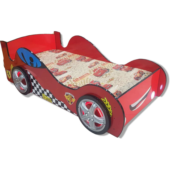 Beautiful Red Colour Car Bed for kids with lighting