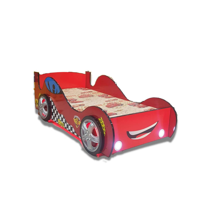 Beautiful Red Colour Car Bed for kids with lighting